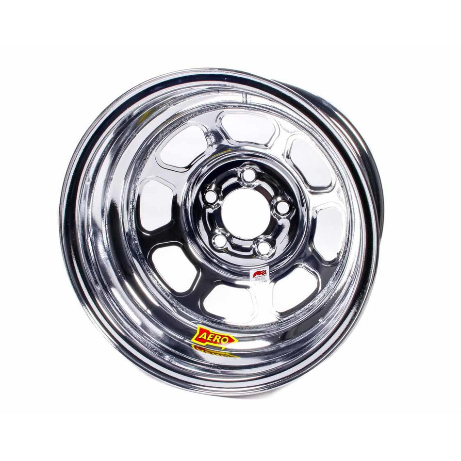 Aero 52 Series IMCA Rolled Wheel - Chrome - 15" x 8" - 5 x 4.75" - 1" BS - 19 lbs.