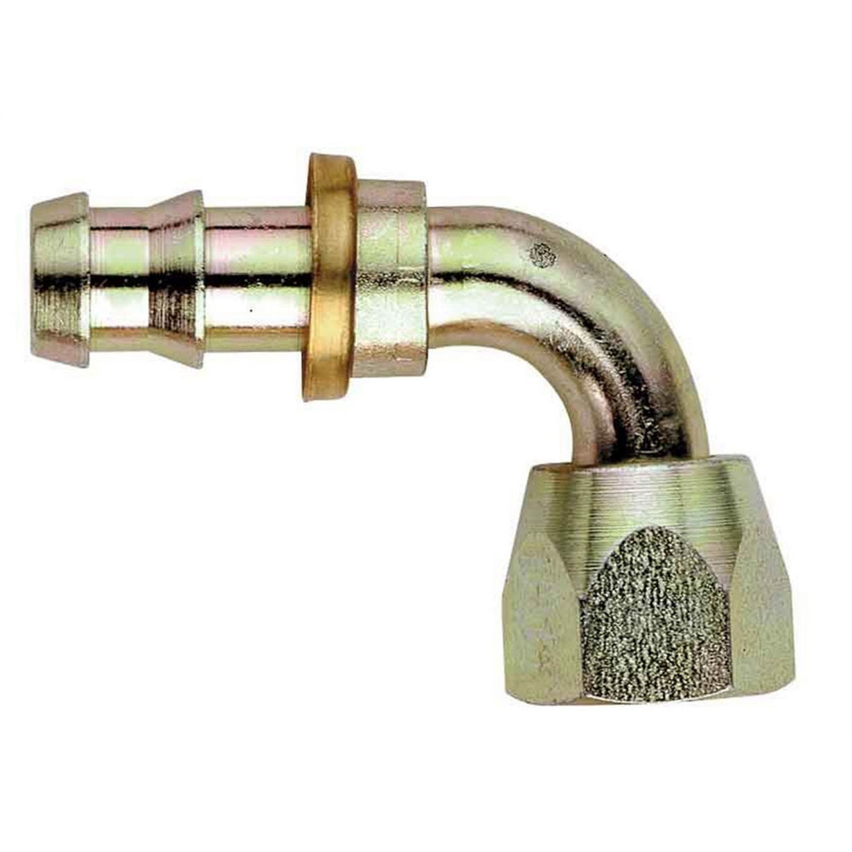 Aeroquip AQP Socketless 8 AN Hose Barb to 8 AN Female Swivel 90 Degree Hose End FBM1443