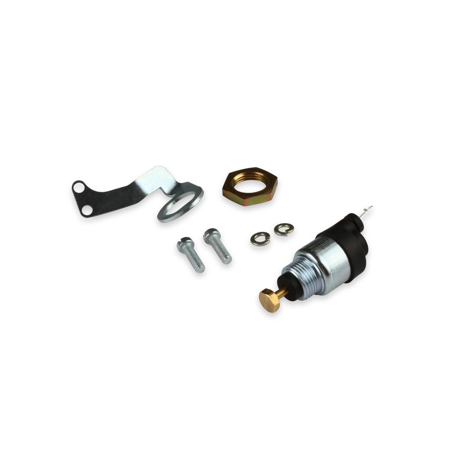 Holley Street Warrior Throttle Solenoid - Fast Idle - Bracket - Steel - Zinc Oxide - Street Warrior Carburetors