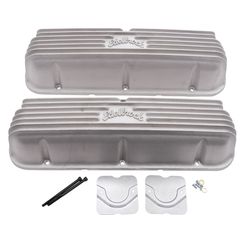 Edelbrock Classic Valve Covers Short Edelbrock Logo Aluminum - Small Block Ford
