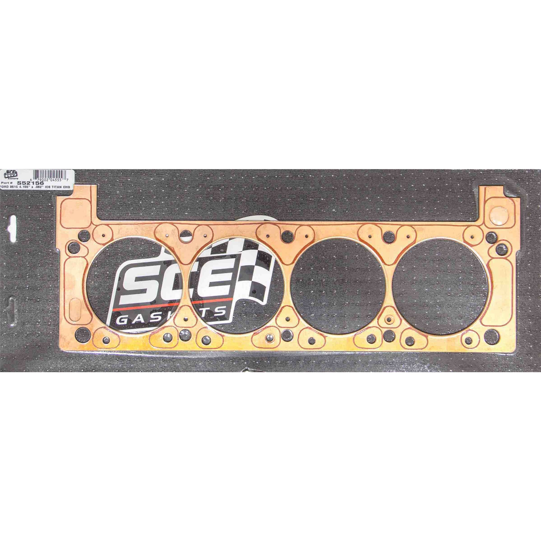 SCE ICS Titan Cylinder Head Gasket - 4.155" Bore - 0.060" - Copper - Passenger Side - SB Ford