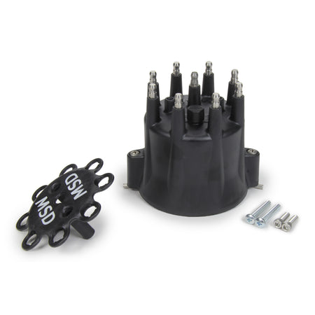 MSD Black HEI Distributor Cap for Chevy V8 w/ Retainer