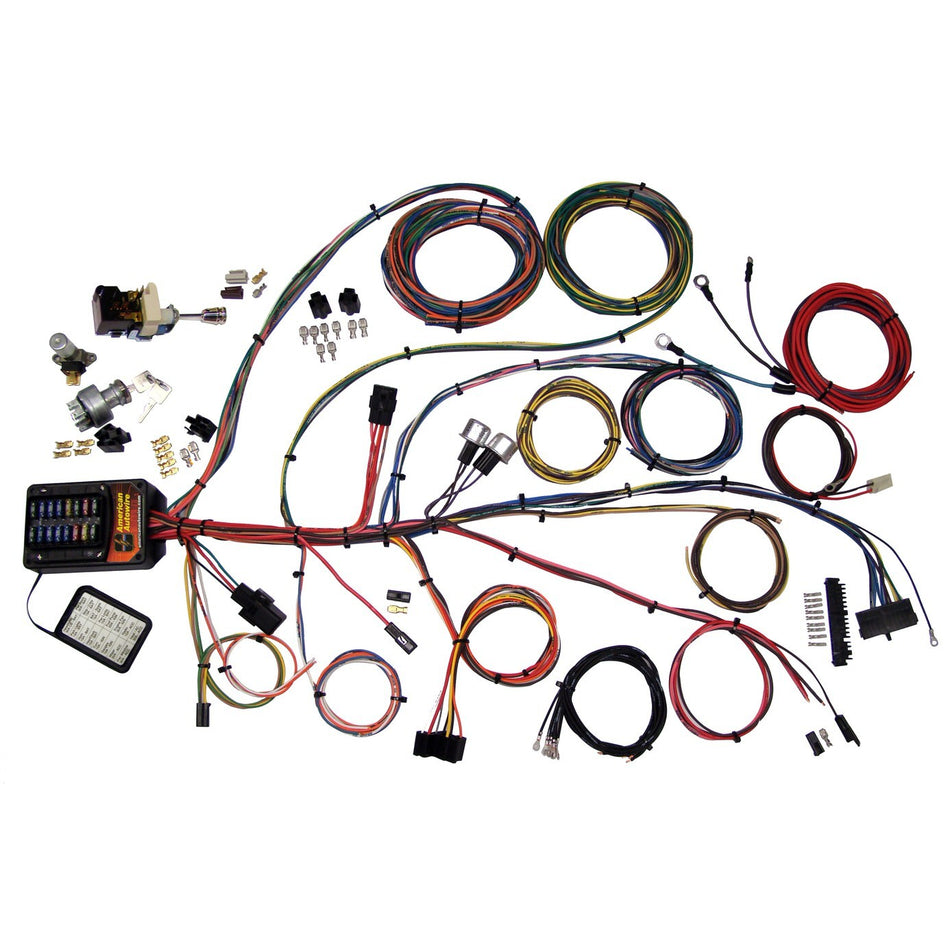 American Autowire Builder 19 Series Complete Car Wiring Harness Complete 19 Power Outlets GM Color Code - Universal