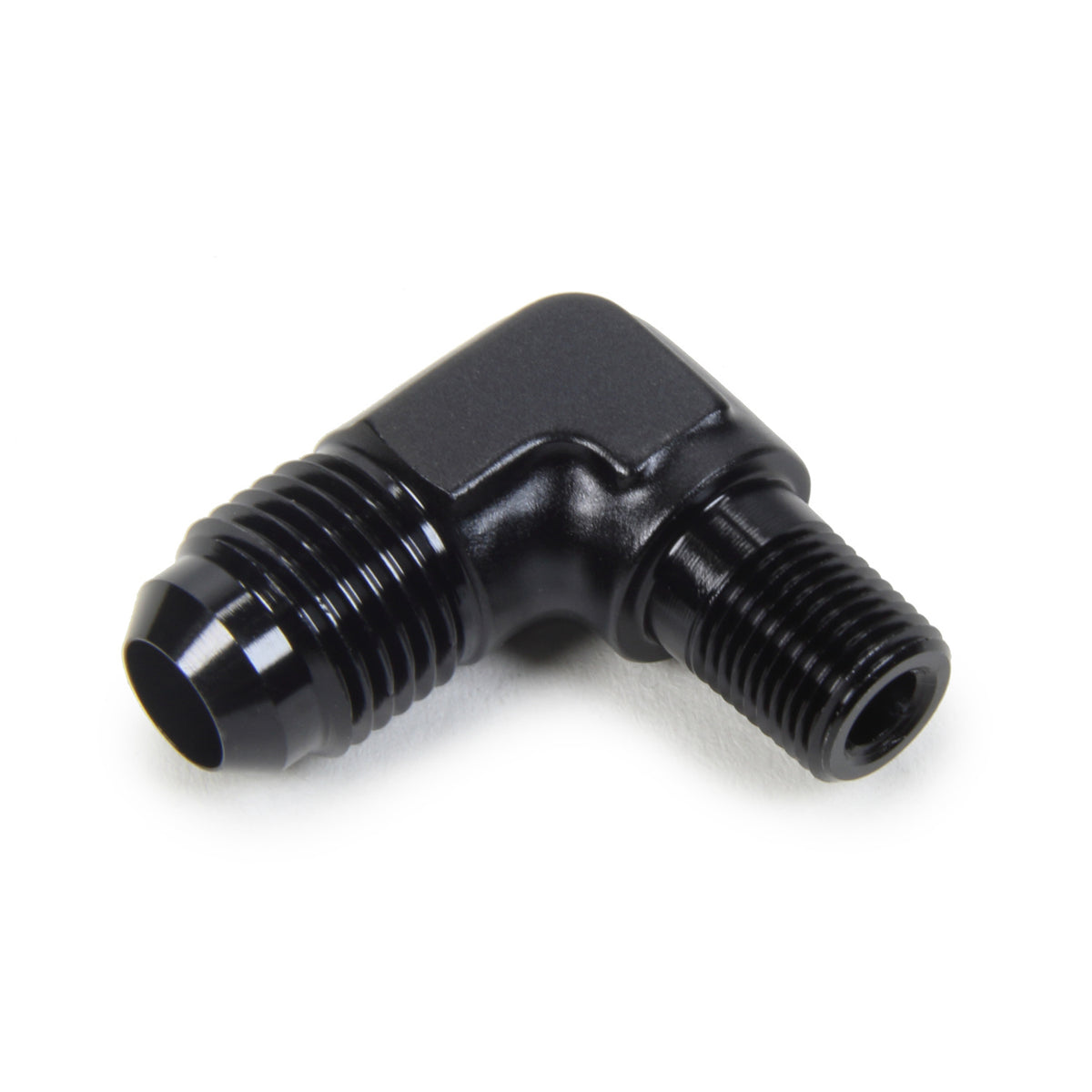 Triple X Race Co. Adapter Fitting 90 Degree 6 AN Male to 1/8" NPT Male Aluminum - Black Anodize