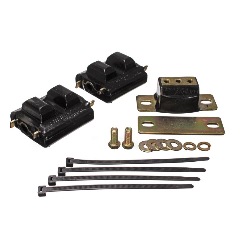 Energy Suspension Hyper-Flex Motor and Transmission Mount - Black / Cadmium - Small Block Chevy / Inline-6 - 1973-90