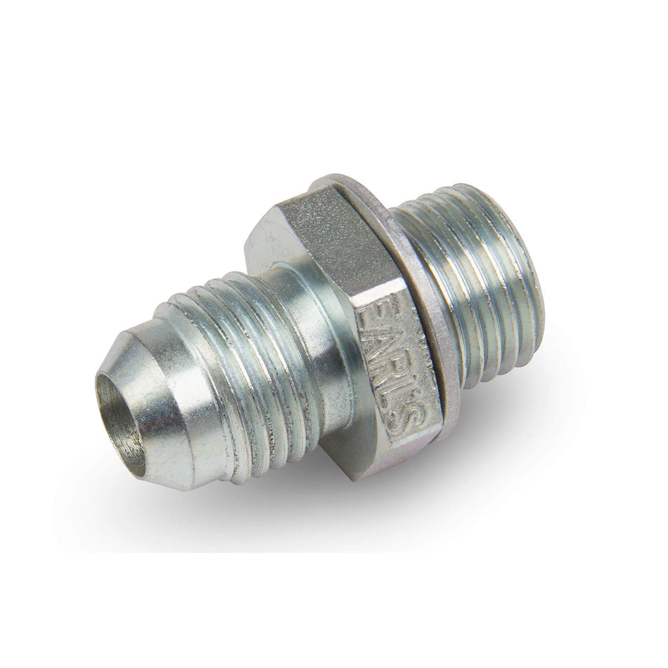 Earl's 6 AN Male to 9/16-18 in Inverted Flare Male Straight Adapter - Crush Washer - Zinc Oxide