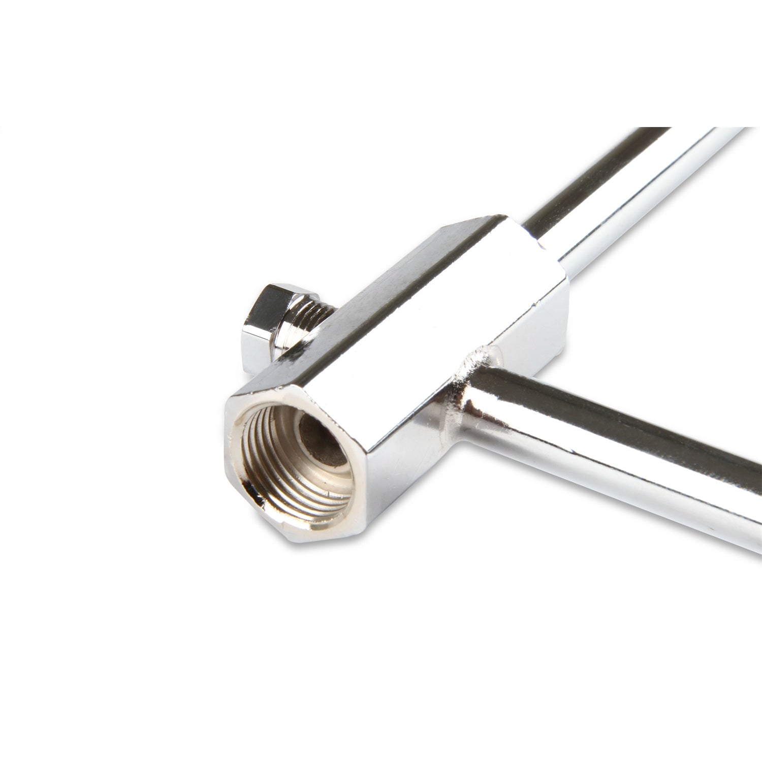 Holley Carburetor Fuel Line - 5/8-18 in Female Inlet - 7/8-20 in Dual Outlets - Chrome - Holley 4150 Carburetors