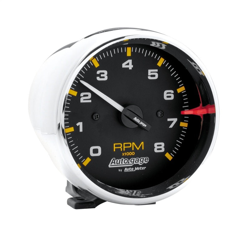 Auto Meter Auto Gage 8000 RPM Tachometer - Electric - Analog - 3-3/4 in Diameter - Pedestal Mount - Black Face 2301
