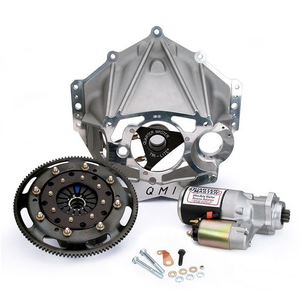 Quarter Master Aluminum Bellhousing Kit - 5.5" V-Drive Clutch - 3 Disc - Small Block Chevy