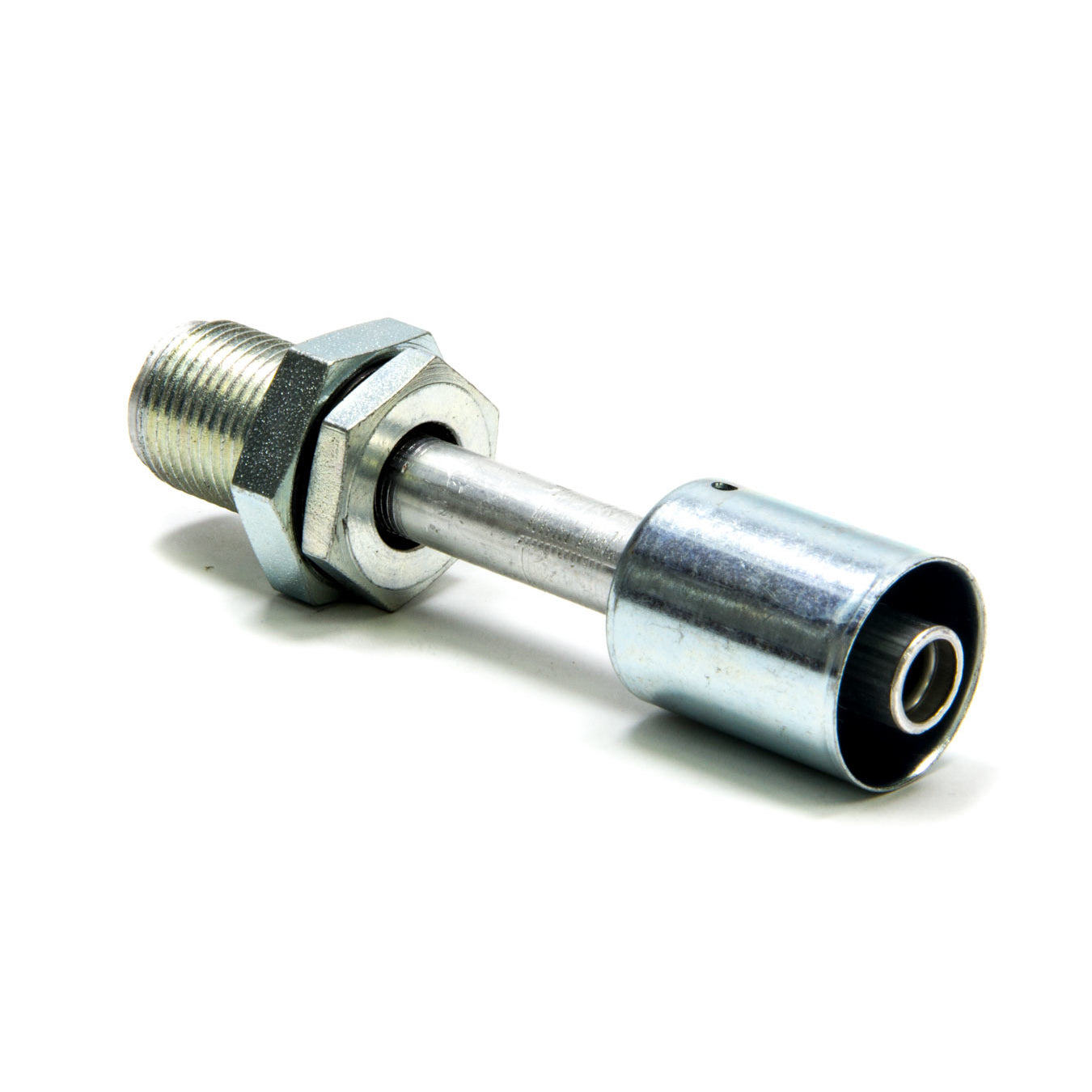 Vintage Air Bulkhead Fitting AC Refrigerant Straight 10 AN Hose Crimp to 10 AN Male O-Ring Bulkhead - Aluminum/Steel