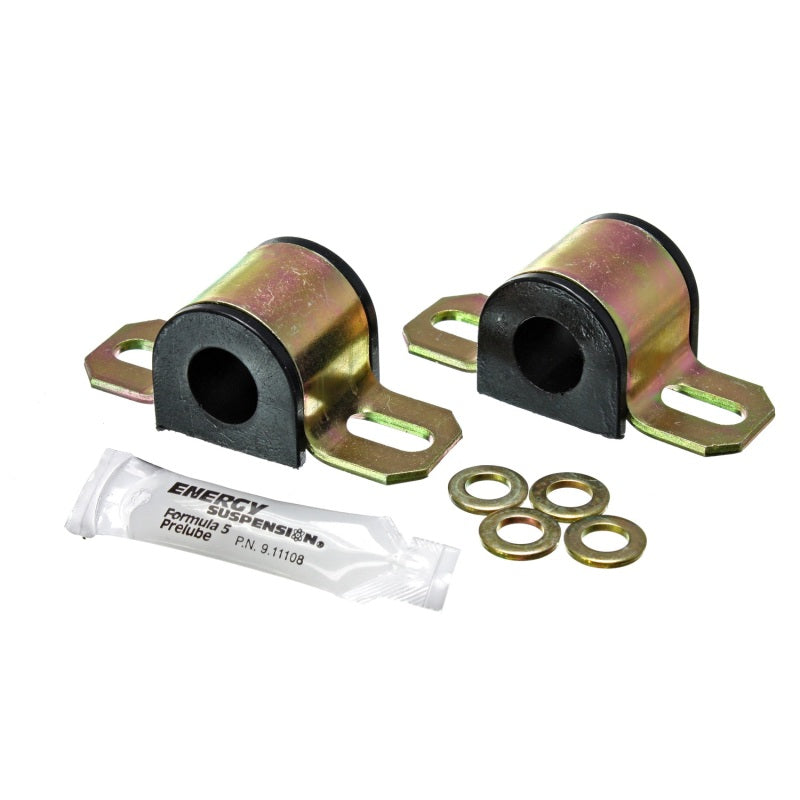 Energy Suspension Hyper-Flex Non-Greasable Sway Bar Bushing - 19 mm Bar - Bracket - Black / Cadmium - Universal - Pair