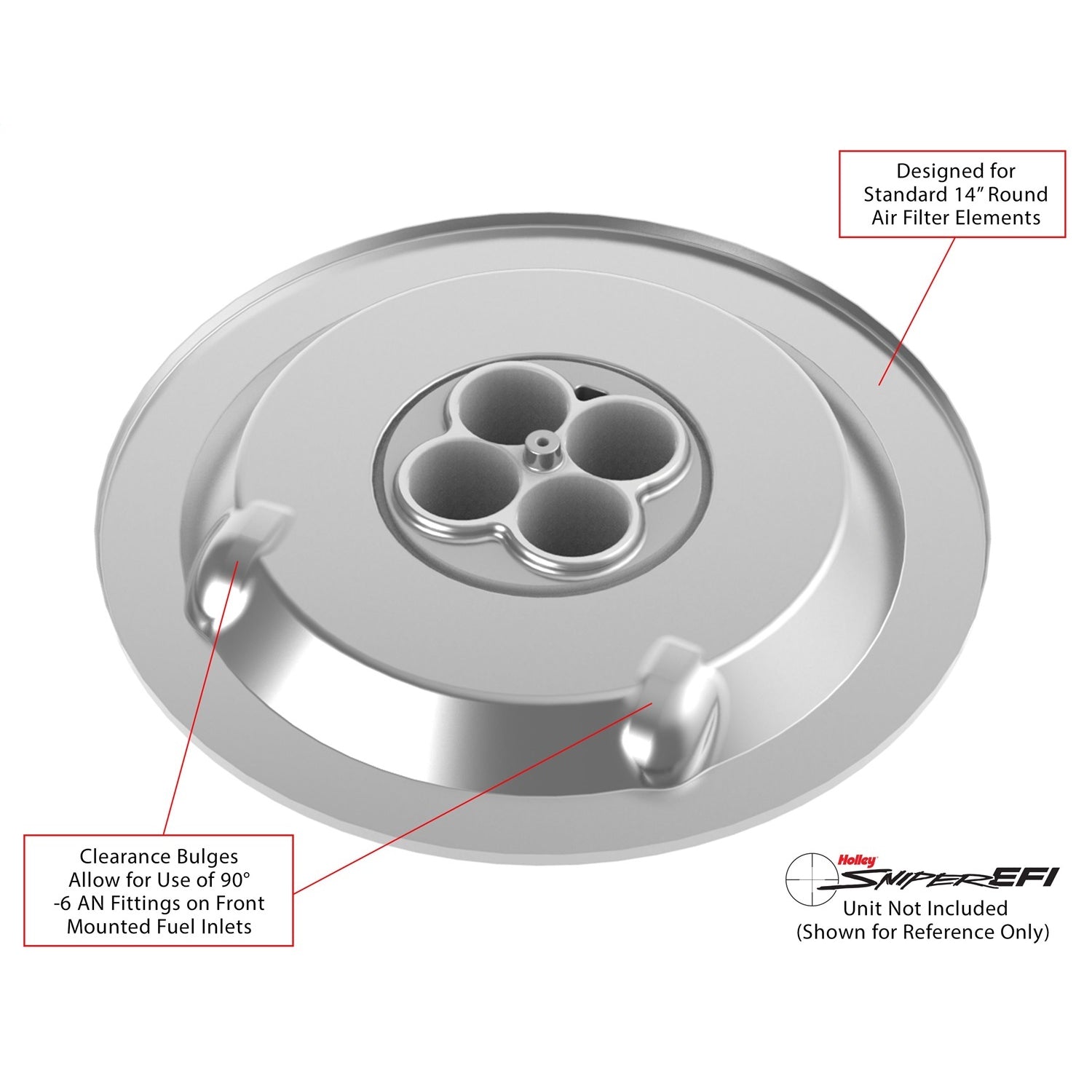 Holley 14" Diameter Air Cleaner Base w/1" Drop