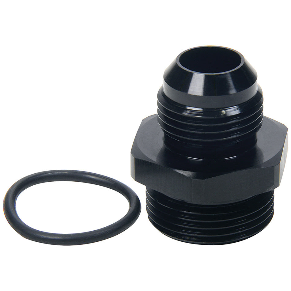 Allstar Performance Straight Adapter - 12 AN Male to 16 AN Male O-Ring - Aluminum - Black Anodize