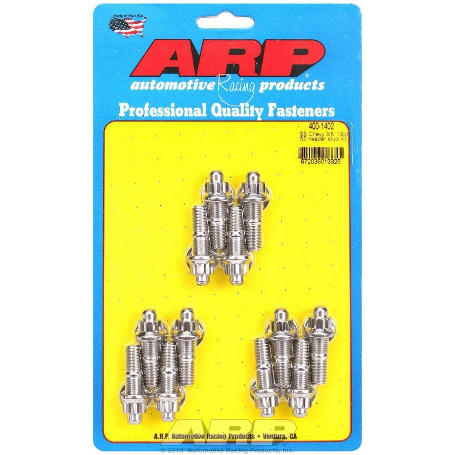 ARP Stainless Steel Header Stud Kit - External 12-Point - SB Chevy - Set of 12