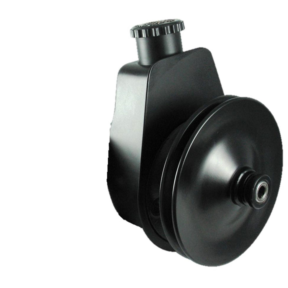 Borgeson Saginaw Power Steering Pump Bracket/V-Belt Pulley Steel Black- Small Block Chevy