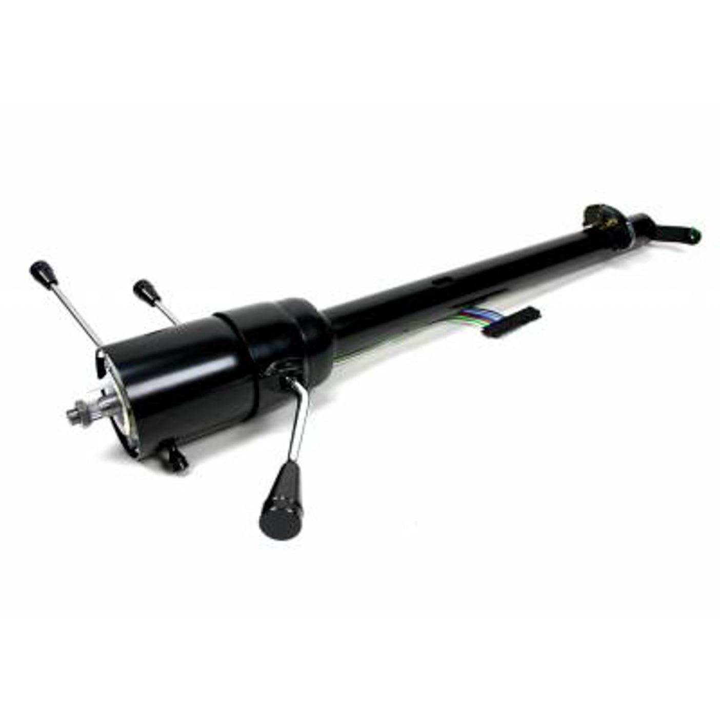 ididit Retrofit Steering Column - Tilt - Column Shift - Hazard/Turn Signal - Steel - Black Powder Coat - Power Steering Box