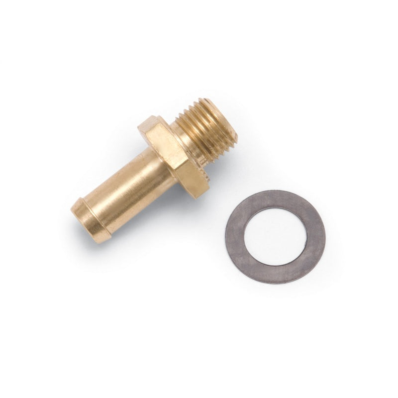 Edelbrock Straight Carburetor Inlet Fitting 3/8" Hose Barb to 1/2-20" Male Brass Natural - Edelbrock 94 Series