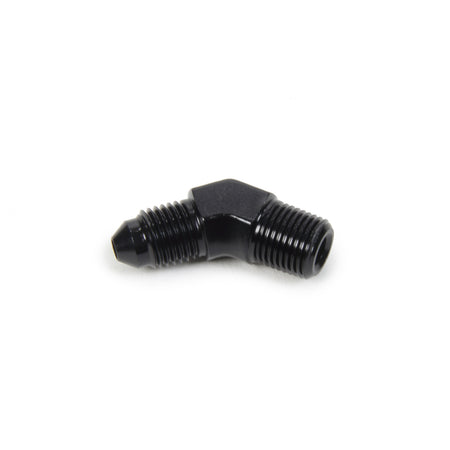 Triple X Race Co. Adapter Fitting 45 Degree 3 AN Male to 1/8" NPT Male Aluminum - Black Anodize