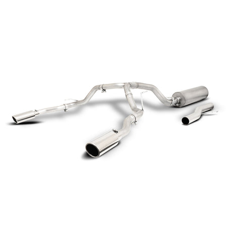 Gibson Cat-Back Exhaust System - 2-1/2" Diameter - Dual Rear Exit - 4" Polished Tips - Stainless