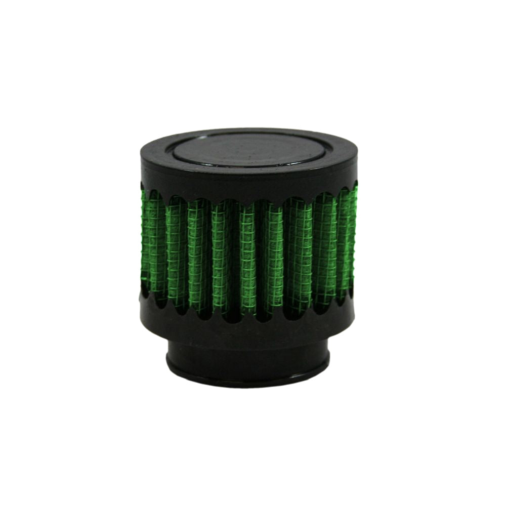 Green Filter Clamp-On Round Breather - 1 in OD Tube - Reusable - Black