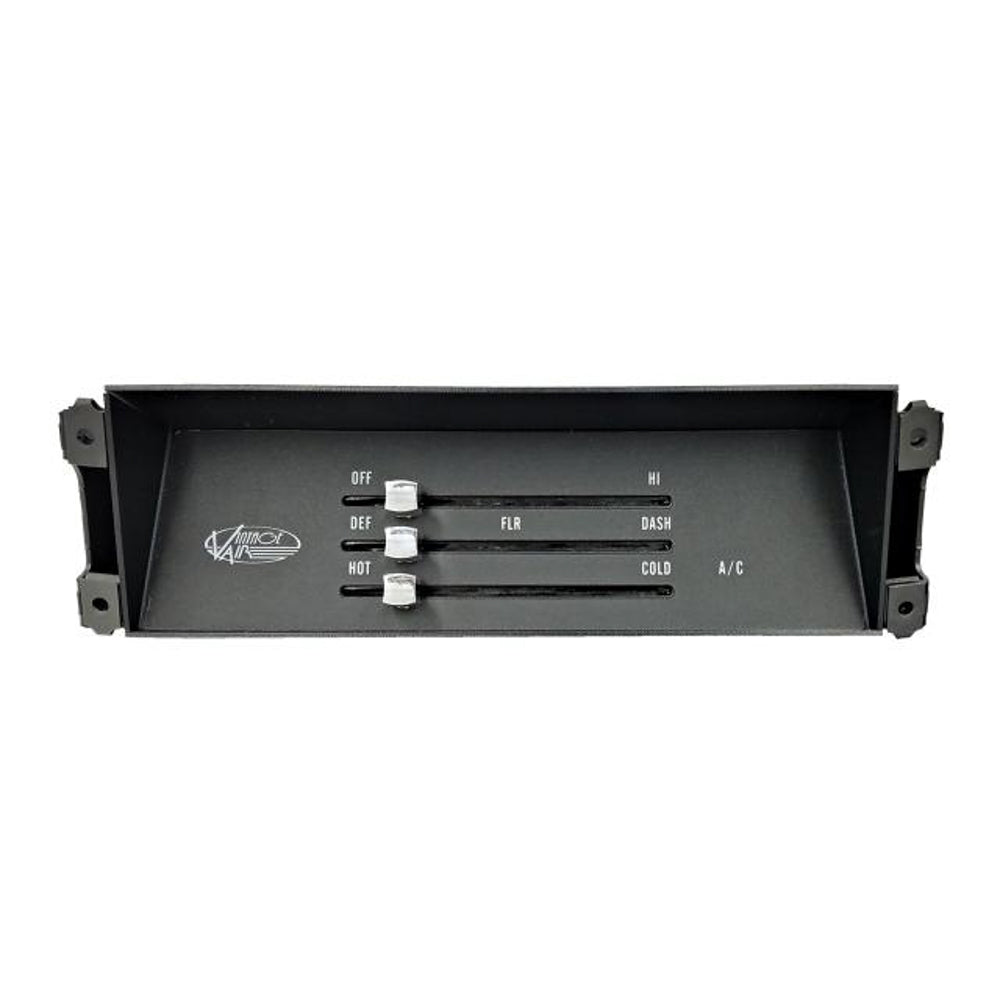 Vintage Air Gen IV SureFit 3 Lever Climate Control Panel - Horizontal - Rectangle - Black - GM F-Body 1967-68