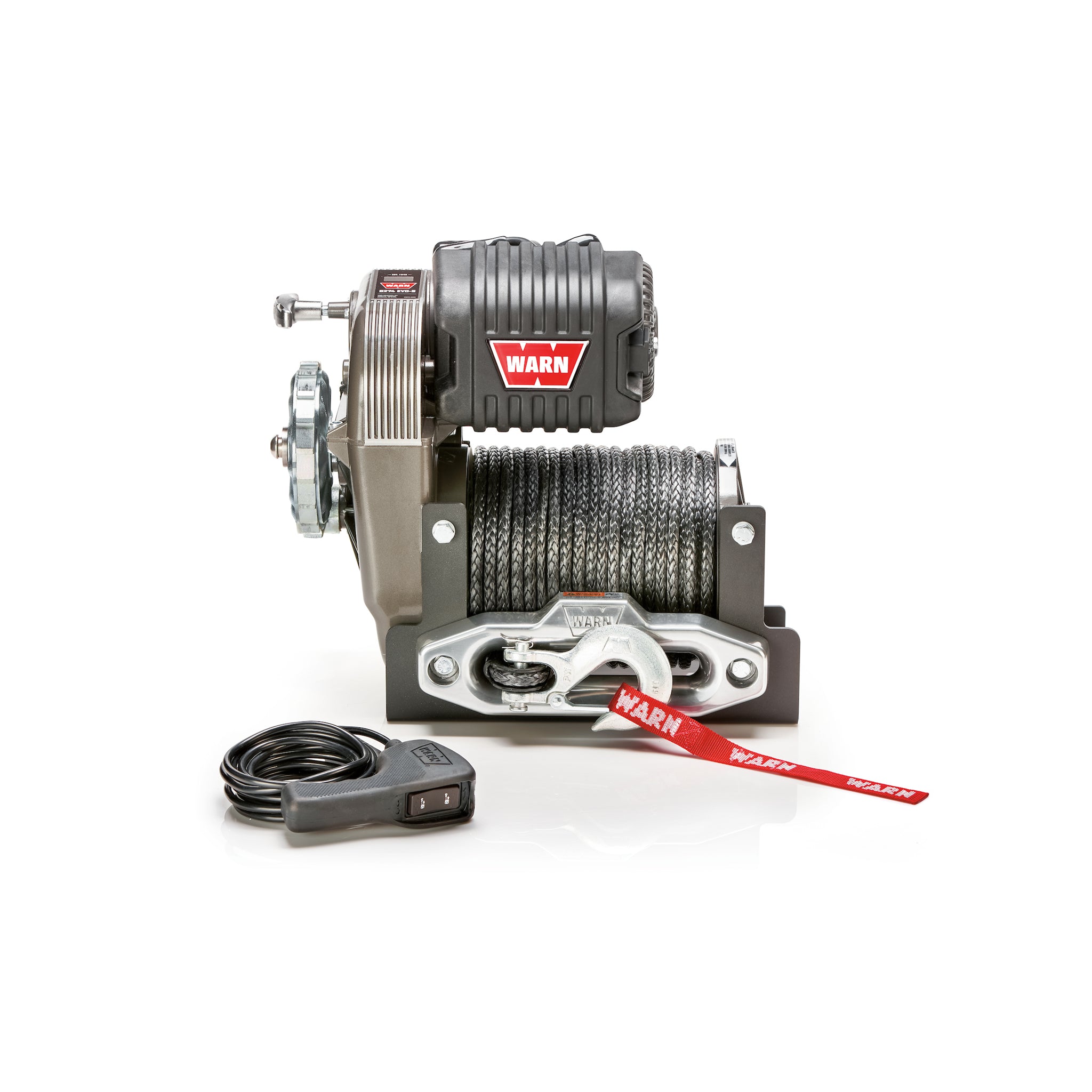 Warn Winch - Roller Fairlead - 12 Ft. . Remote - 3/8" x 125 Ft. . Synthetic Rope - 12V