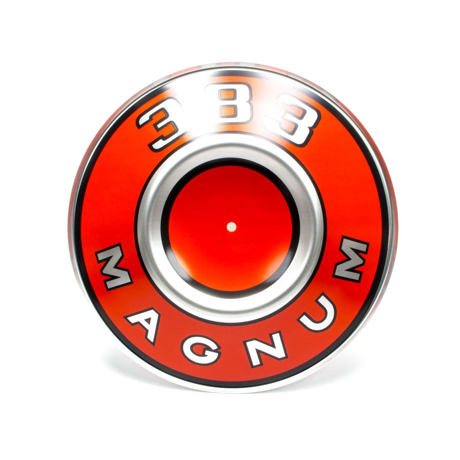 MOPAR PERFORMANCE 10-3/8" OD Engine Identification Plate 383 Magnum Logo Aluminum Orange - Mopar Air Cleaners