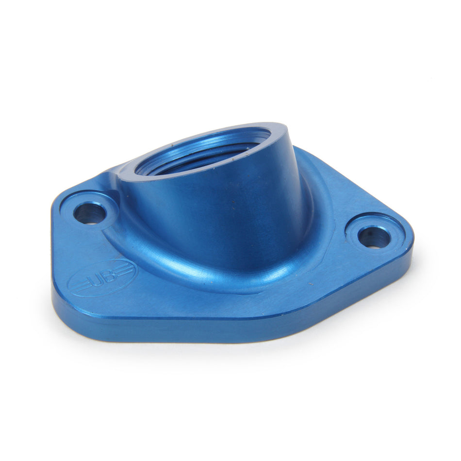 UB Machine Water Neck - 16 AN Male - Bolt-On - Billet Aluminum - Blue - Small Block Ford