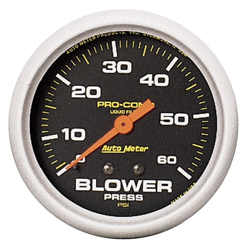 Auto Meter Pro-Comp Liquid-Filled Mechanical Blower Pressure Gauge - 2-5/8 in.