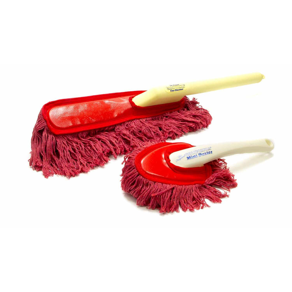 California Car Duster California Detail Kit Car Duster Plastic Handle Duster Plastic Handle Dash Duster Paraffin Baked Cotton - Red