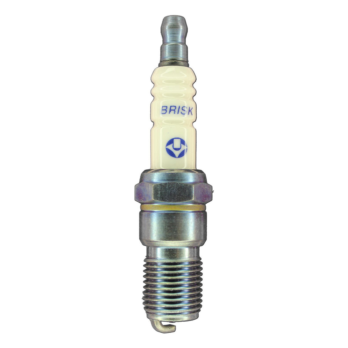 Brisk Silver Racing Spark Plug - 14 mm Thread - 18 mm R - Heat Range 14 - Tapered Seat - Resistor GR14S