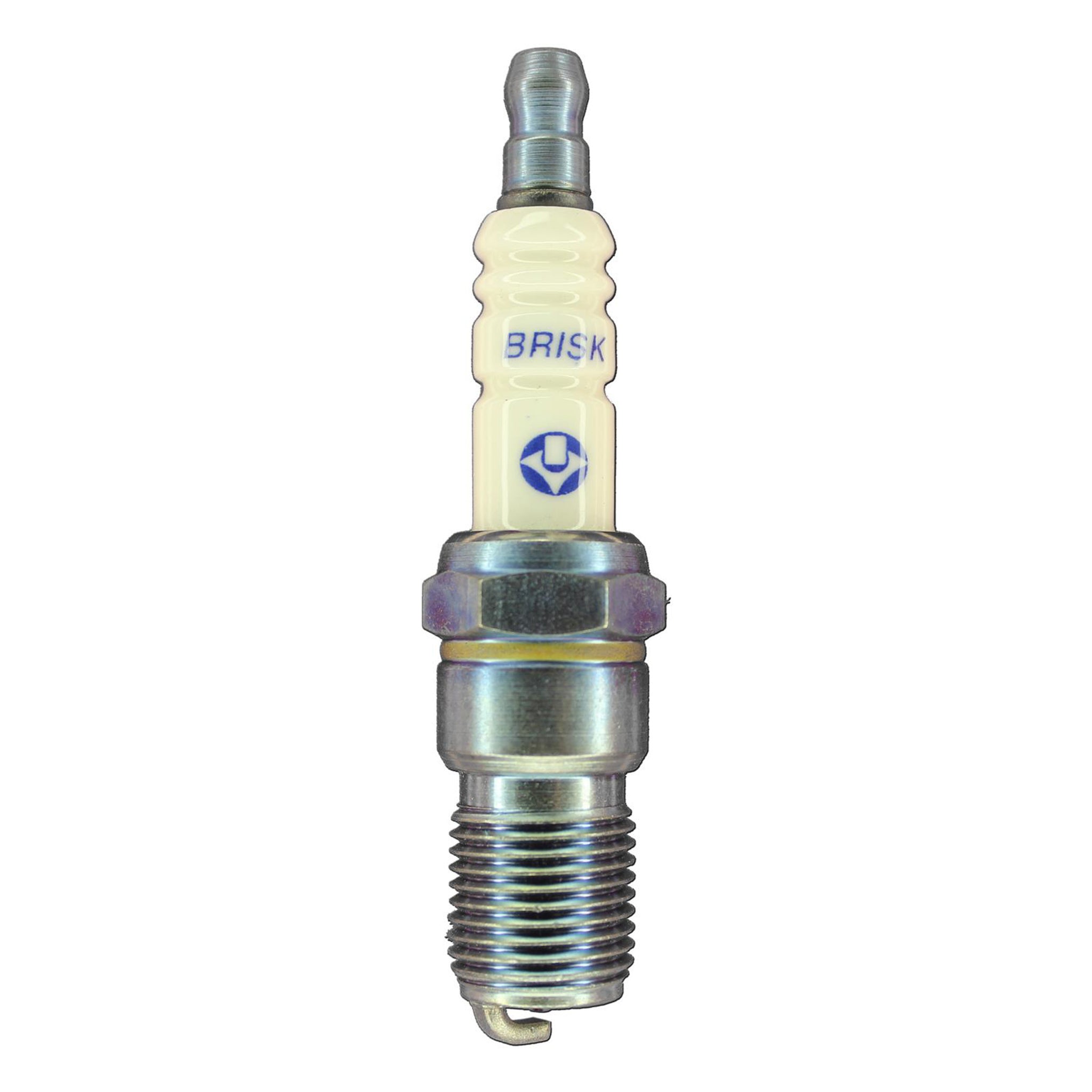 Brisk Silver Racing Spark Plug - 14 mm Thread - 18 mm R - Heat Range 14 - Tapered Seat - Resistor GR14S