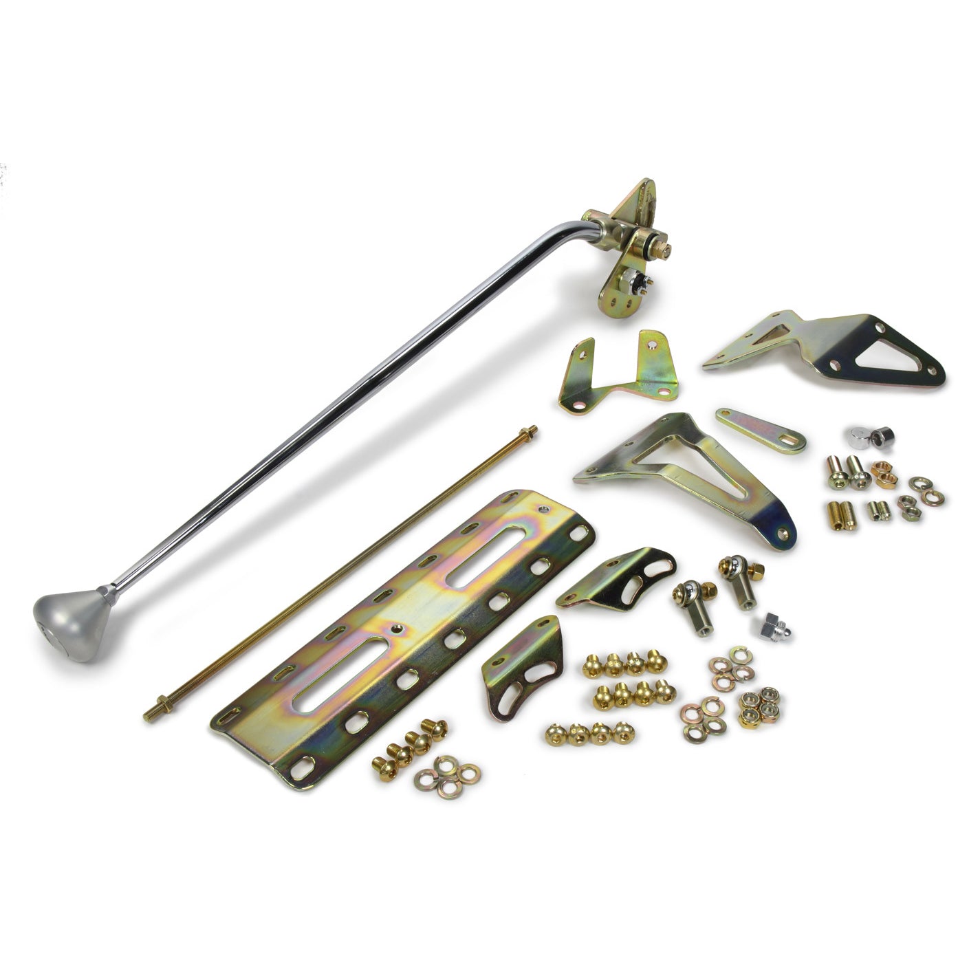 Lokar Nostalgia Shifter - Automatic - Transmission Mount - 23" Stick - Brushed Aluminum Mushroom Knob - TH400