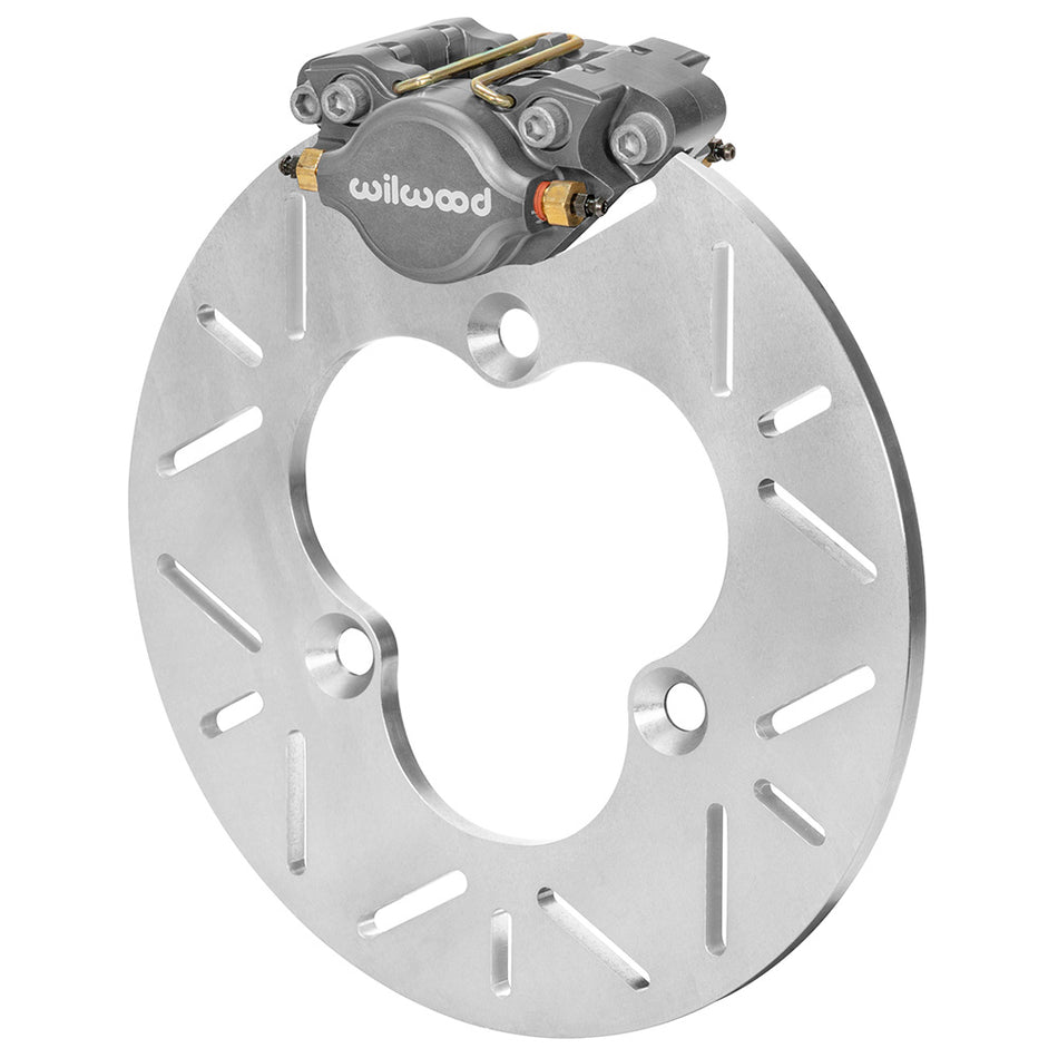 Wilwood Dynalite Front Brake System - 2 Piston Caliper - 10.000 in Slotted Titanium Rotor - Left Front Only - Sprint Car Spindle
