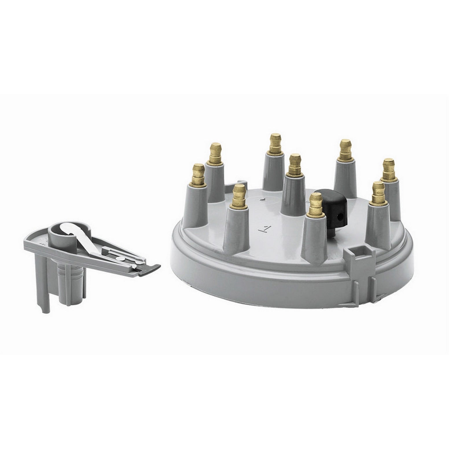 ACCEL Distributor Cap and Rotor Kit - HEI Style Terminal - Brass Terminals - Clamp Down - Gray - Vented - Ford V8