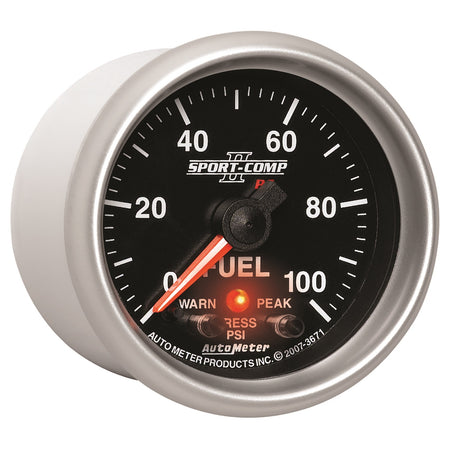 Auto Meter Sport-Comp PC Fuel Pressure Gauge - 2-1/16"