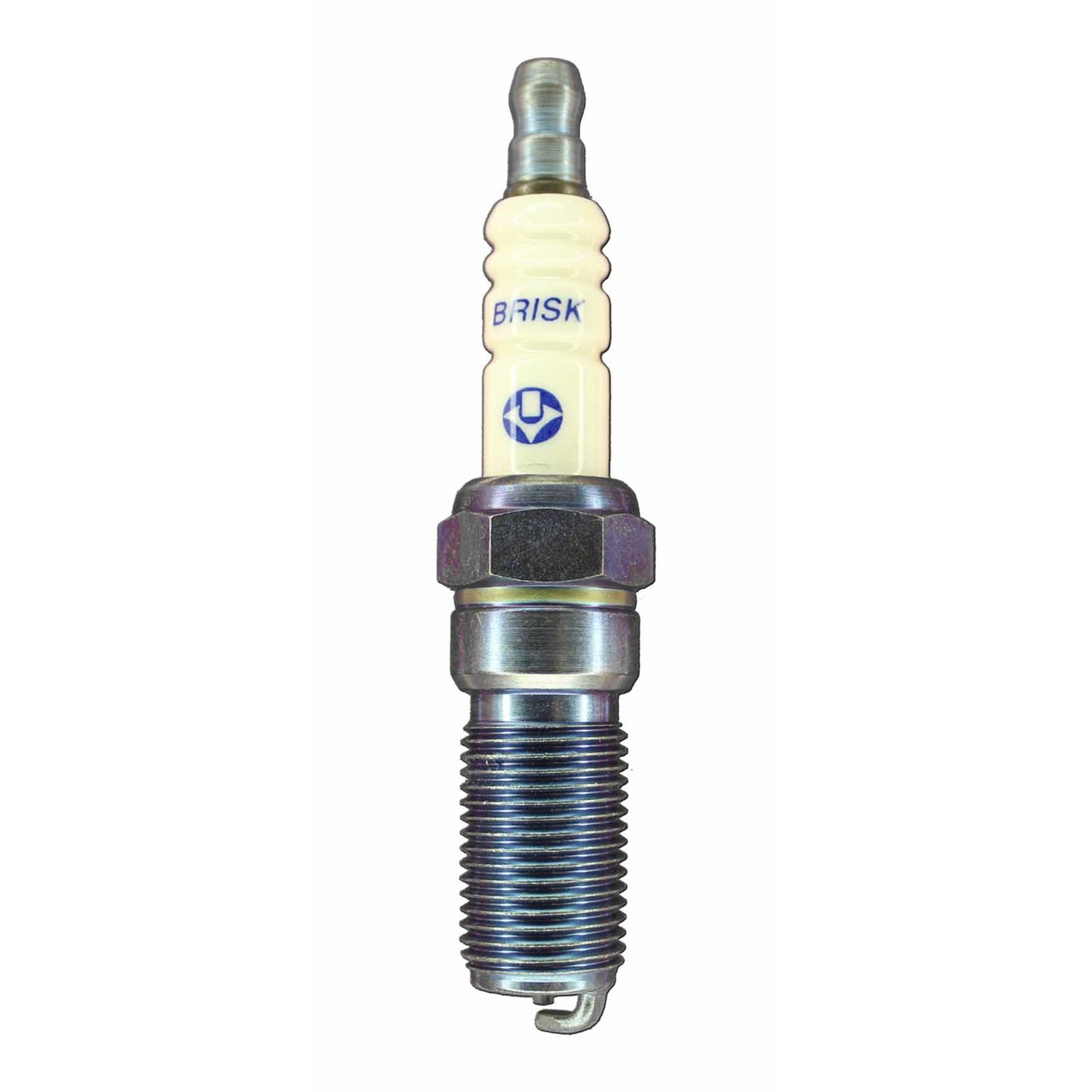 Brisk Silver Racing Spark Plug - 14 mm Thread - 25 mm R - Heat Range 10 - Tapered Seat - Resistor