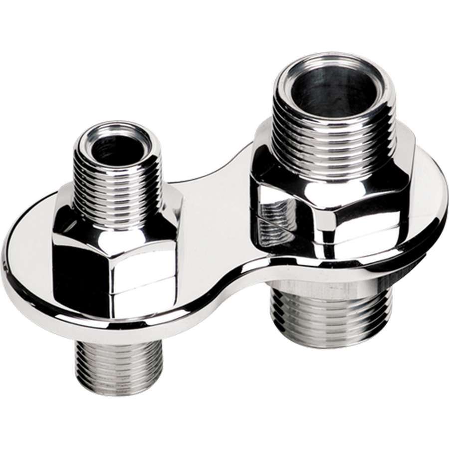 Billet Specialties A/C Firewall Bulkhead - Polished - 2-Port - Male -6 AN - Male -10 AN
