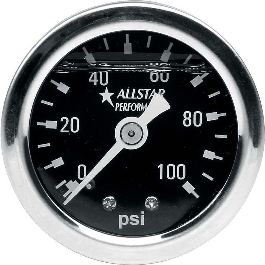 Allstar Performance 0-100 PSI 1-1/2" Gauge - Glycerin Filled