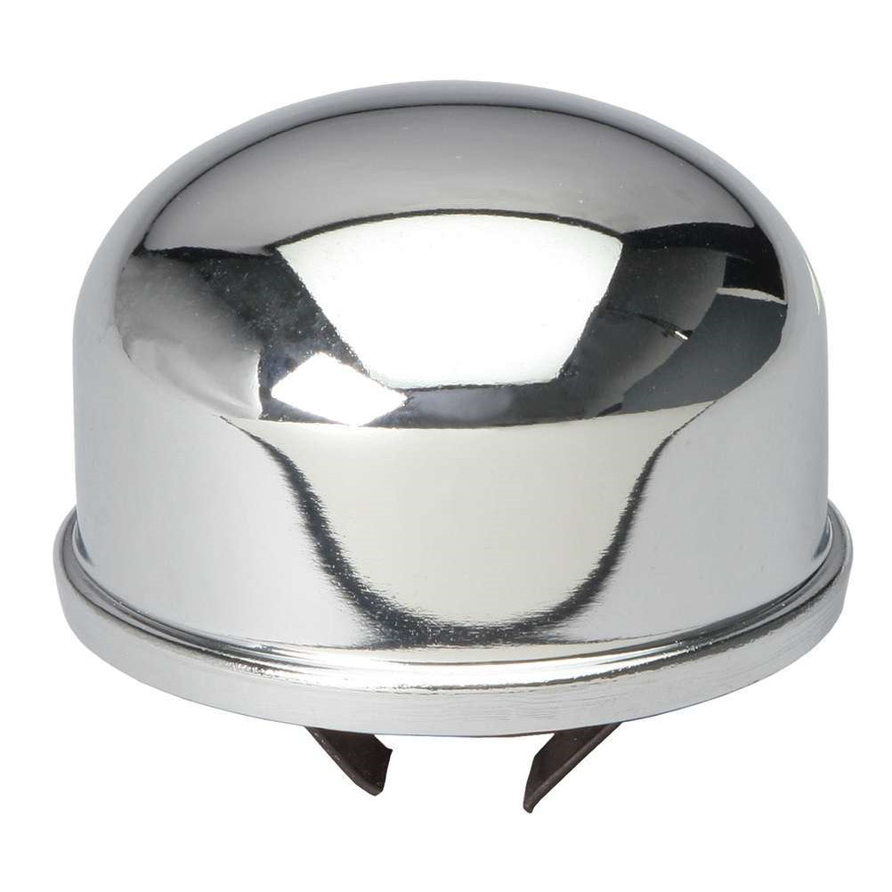 Trans-Dapt Push-On Round Breather - 1-1/2 in Hole - Chrome