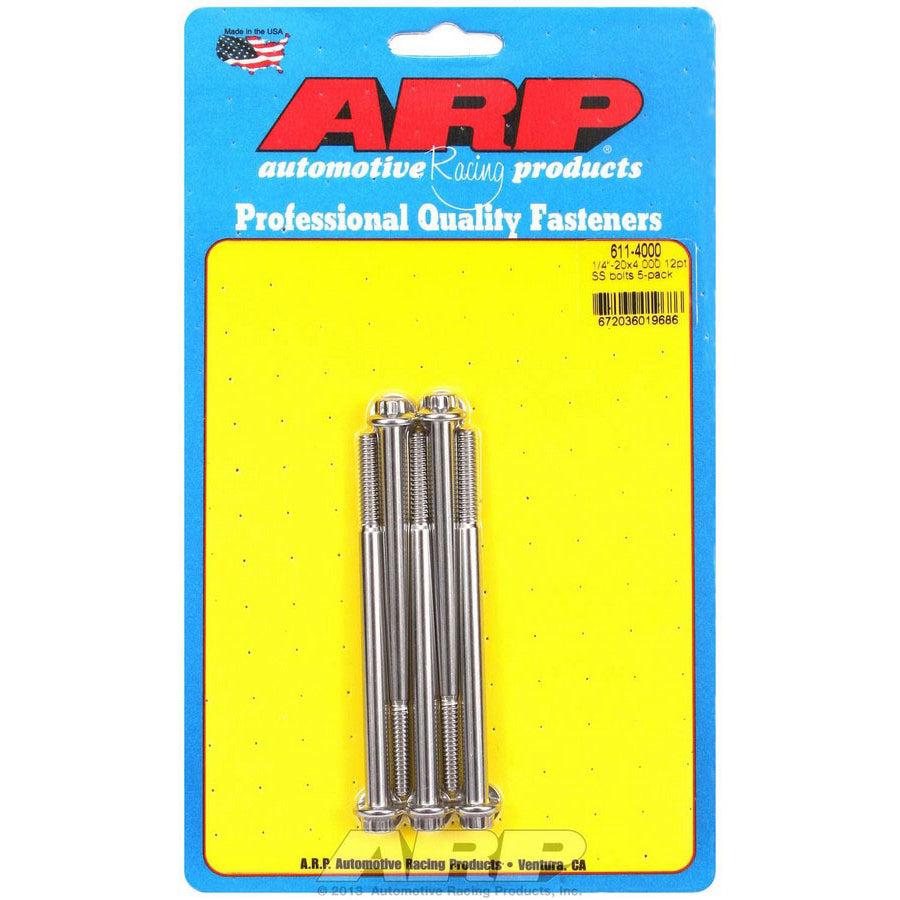 ARP Stainless Steel Bolt Kit - 12 Point (5) 1/4-20 x 4.000