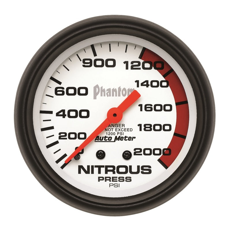 Auto Meter Phantom Mechanical Nitrous Pressure Gauge - 2-5/8 in.