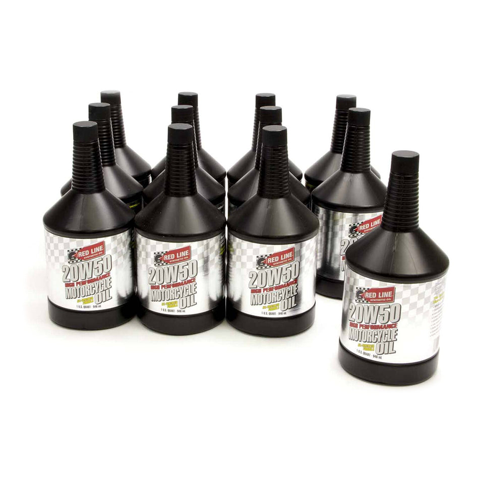 Red Line 20W50 Motorcycle Oil - 1 Quart (Case of 12)