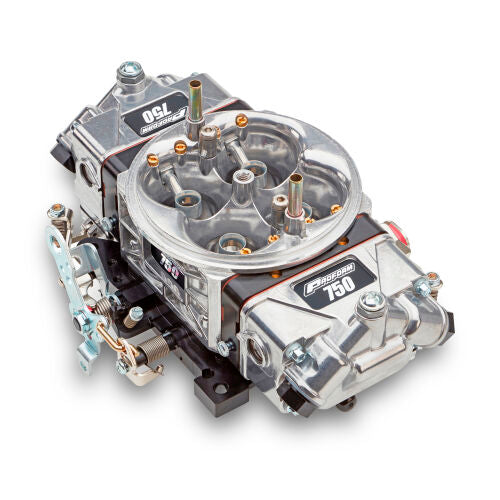 Proform Race Series Drag Racing 750 CFM 4-Barrel Carburetor - Square Bore - No Choke - Mechanical Secondary - Dual Inlet - Silver/Black - E85