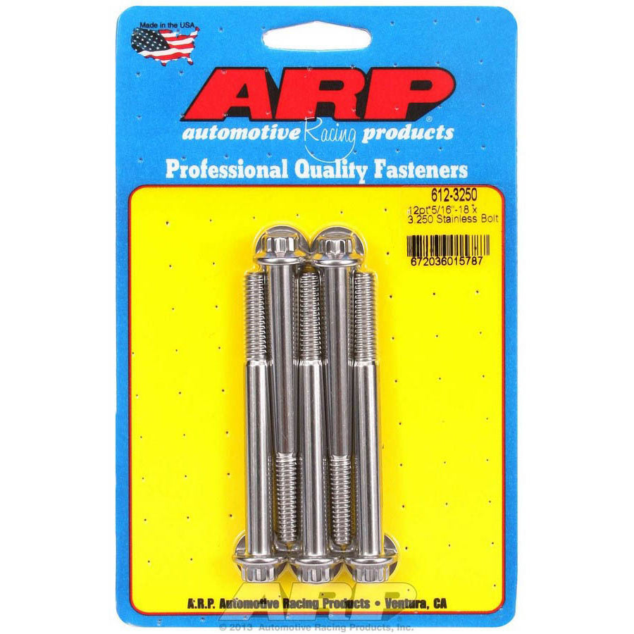 ARP Stainless Steel Bolt Kit - 12 Point (5) 5/16-18 x 3.250