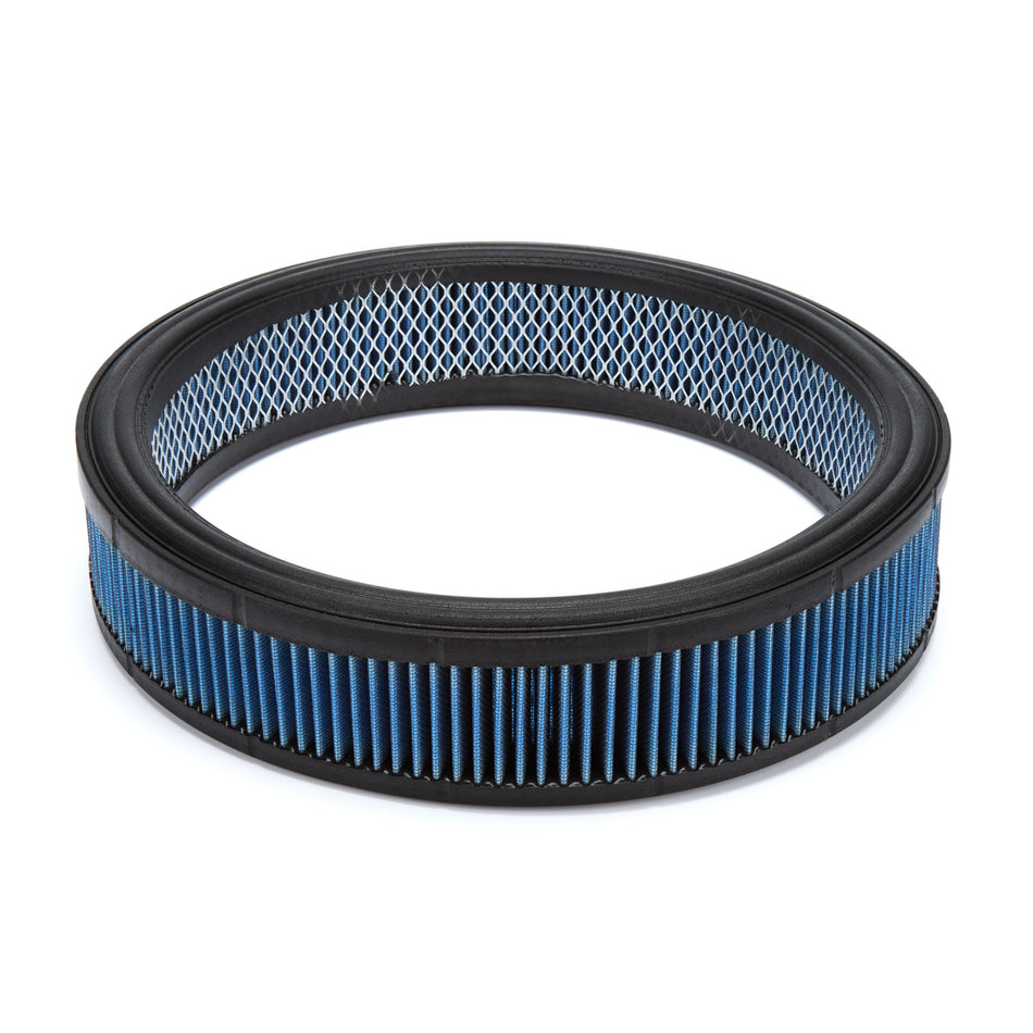 Walker Low Profile Round Air Filter Element - 14 in Diameter - 3 in Tall - Reusable Cotton - Blue