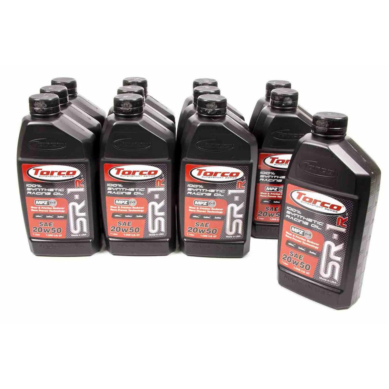 Torco SR-1 20W50 Synthetic Motor Oil - 1 L Bottle (Set of 12)