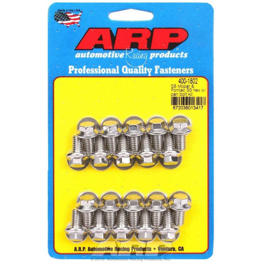 ARP Oil Pan Bolt Kit - Stainless - Polished - Small Block Mopar/Pontiac V8