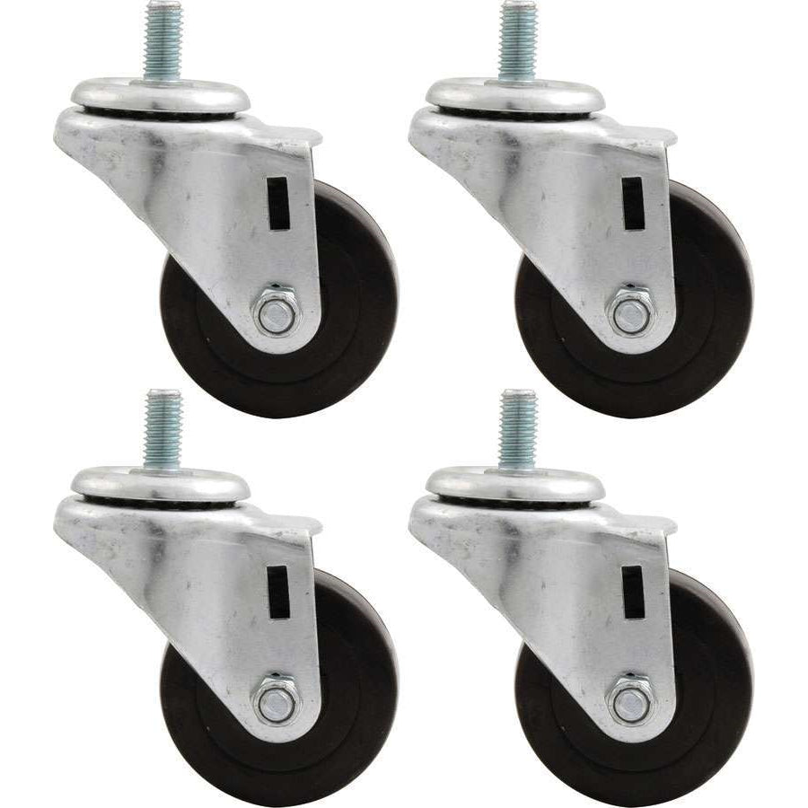 Allstar Performance Heavy Duty Engine Cradle Casters - 1/2 in Studs - 3 in Wheels - Heavy Duty Engine Cradles - Set of 4