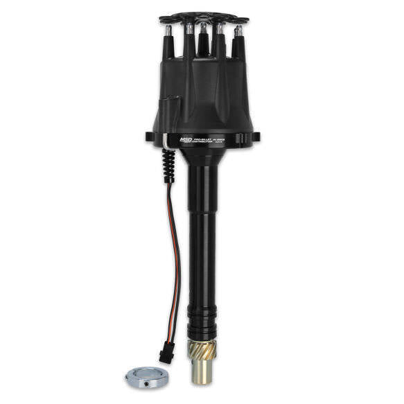 MSD Pro-Billet Distributor - Magnetic Pickup - Locked Advance - HEI Style Terminal - Black - Chevy V8